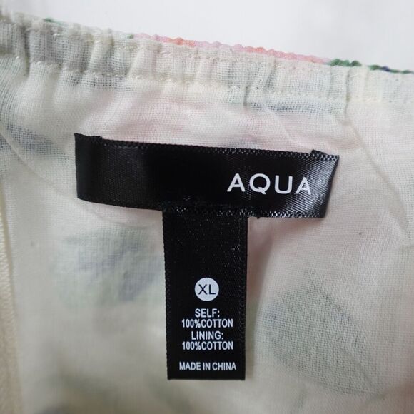 Aqua Womens Floral Print Front Bow Cropped Cut Out Cotton Top X-Large - Picture 8 of 9